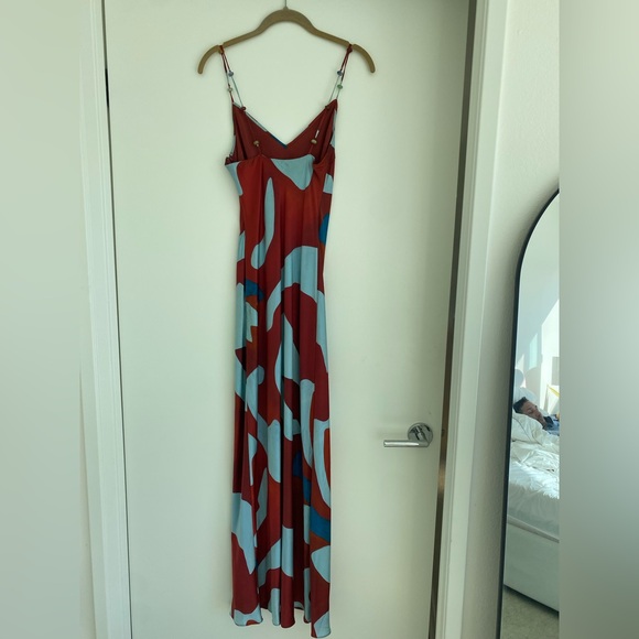 SIR the label Frankie Maxi Slip Dress in Ruby Reflection LIKE NEW - Picture 4 of 7